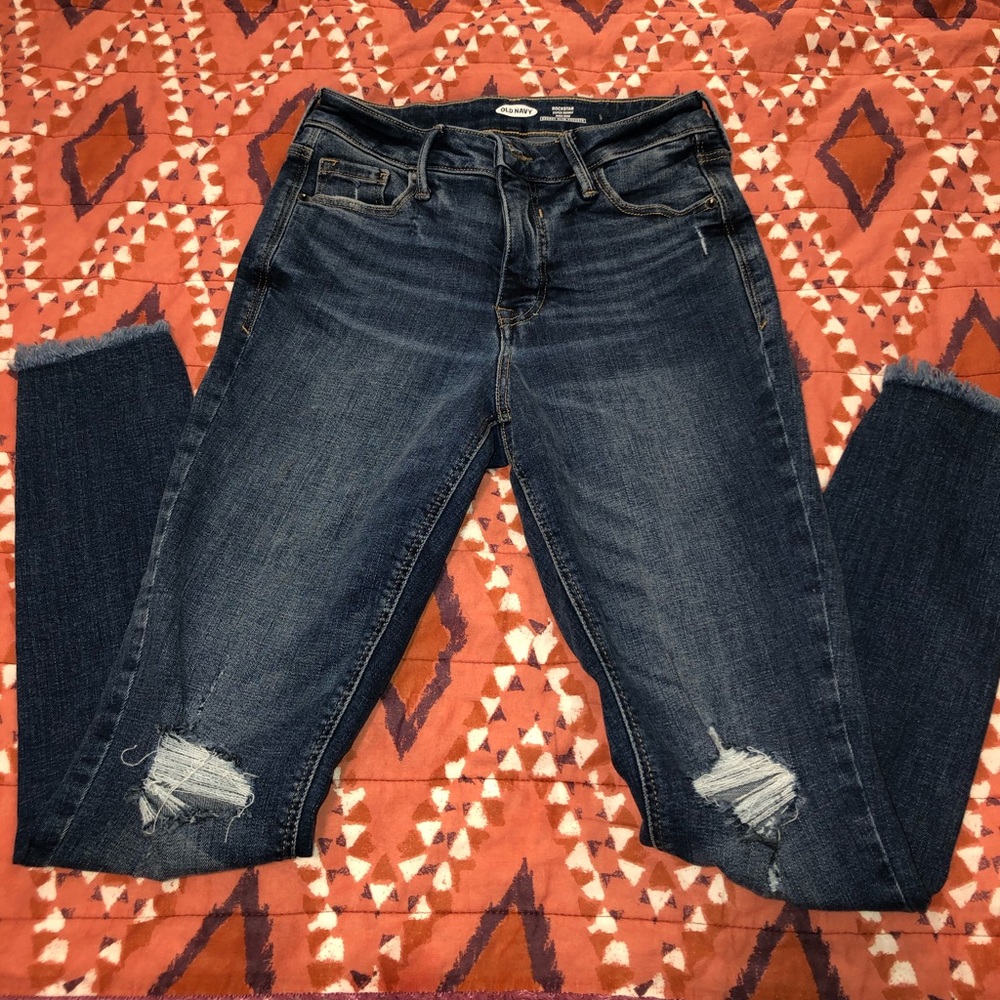 High rise cut off Old Navy Rockstar skinny jeans